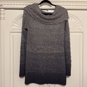 The Limited Tunic Sweater mini Dress Grey Silver Black Ombre Size L